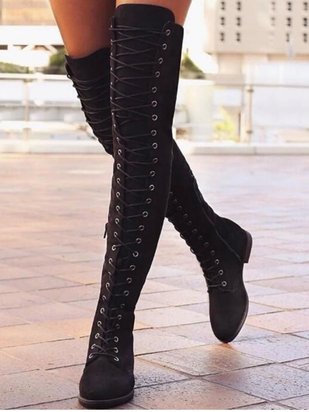torrid Black Over-the-Knee Lace-Up Boots